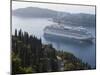 Cruise Ship Moored Near Lokrum Island, Near Dubrovnik, Dalmatia, Croatia, Europe-Martin Child-Mounted Photographic Print