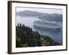 Cruise Ship Moored Near Lokrum Island, Near Dubrovnik, Dalmatia, Croatia, Europe-Martin Child-Framed Photographic Print