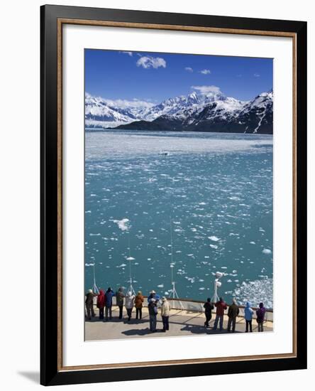 Cruise Ship Near Hubbard Glacier, Yakutat Bay, Gulf of Alaska, Southeast Alaska, USA-Richard Cummins-Framed Photographic Print