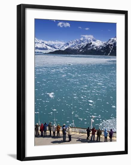 Cruise Ship Near Hubbard Glacier, Yakutat Bay, Gulf of Alaska, Southeast Alaska, USA-Richard Cummins-Framed Photographic Print