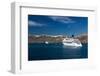 Cruise Ship near Island of Santorini Greece-Netfalls-Framed Photographic Print