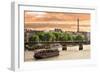 Cruise Ship On The Seine River In Paris, France-rglinsky-Framed Art Print