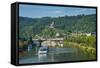 Cruise Ship Passes Cochem Castle, Cochem, Moselle Valley, Rhineland-Palatinate, Germany, Europe-Michael Runkel-Framed Stretched Canvas