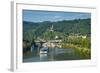 Cruise Ship Passes Cochem Castle, Cochem, Moselle Valley, Rhineland-Palatinate, Germany, Europe-Michael Runkel-Framed Photographic Print