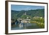 Cruise Ship Passes Cochem Castle, Cochem, Moselle Valley, Rhineland-Palatinate, Germany, Europe-Michael Runkel-Framed Photographic Print