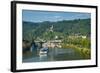 Cruise Ship Passes Cochem Castle, Cochem, Moselle Valley, Rhineland-Palatinate, Germany, Europe-Michael Runkel-Framed Photographic Print