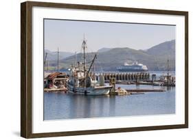 Cruise Ship Passing Harbour, Alert Bay, British Columbia, Canada, North America-Michael DeFreitas-Framed Photographic Print