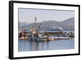 Cruise Ship Passing Harbour, Alert Bay, British Columbia, Canada, North America-Michael DeFreitas-Framed Photographic Print