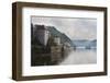 Cruise Ship Passing on the River Danube in the Early Morning Mist, Passau, Bavaria, Germany, Europe-Michael Runkel-Framed Photographic Print