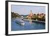 Cruise Ship Passing on the River Danube, Passau, Bavaria, Germany, Europe-Michael Runkel-Framed Photographic Print