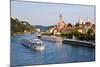 Cruise Ship Passing on the River Danube, Passau, Bavaria, Germany, Europe-Michael Runkel-Mounted Photographic Print