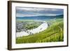 Cruise Ship Passing the Riverbend at Minnheim, Moselle Valley, Rhineland-Palatinate, Germany-Michael Runkel-Framed Photographic Print