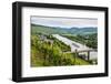 Cruise Ship Passing the Vineyard Near Lieser in the Moselle Valley, Rhineland-Palatinate, Germany-Michael Runkel-Framed Photographic Print