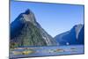 Cruise Ship Passing Through Milford Sound, Fiordland National Park, South Island-Michael Runkel-Mounted Photographic Print