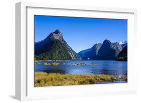 Cruise Ship Passing Through Milford Sound-Michael-Framed Photographic Print