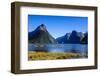 Cruise Ship Passing Through Milford Sound-Michael-Framed Photographic Print