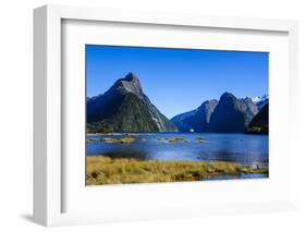 Cruise Ship Passing Through Milford Sound-Michael-Framed Photographic Print