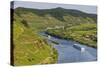 Cruise Ship Passing Through the Riverbend in Bremm-Michael Runkel-Stretched Canvas