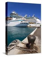 Cruise Ships at Prince George Wharf, Nassau, New Providence Island, Bahamas, West Indies-Richard Cummins-Stretched Canvas