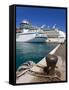 Cruise Ships at Prince George Wharf, Nassau, New Providence Island, Bahamas, West Indies-Richard Cummins-Framed Stretched Canvas