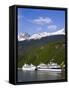 Cruise Ships Docked in Skagway, Southeast Alaska, United States of America, North America-Richard Cummins-Framed Stretched Canvas