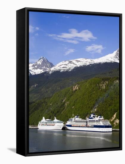 Cruise Ships Docked in Skagway, Southeast Alaska, United States of America, North America-Richard Cummins-Framed Stretched Canvas