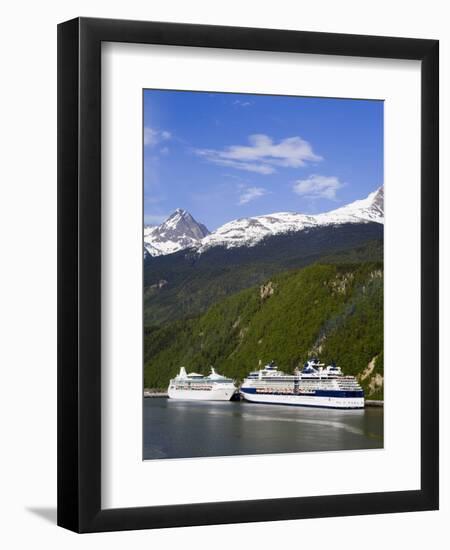 Cruise Ships Docked in Skagway, Southeast Alaska, United States of America, North America-Richard Cummins-Framed Premium Photographic Print