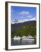 Cruise Ships Docked in Skagway, Southeast Alaska, United States of America, North America-Richard Cummins-Framed Photographic Print