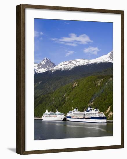 Cruise Ships Docked in Skagway, Southeast Alaska, United States of America, North America-Richard Cummins-Framed Photographic Print