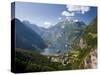 Cruise Ships, Geirangerfjord, Western Fjords, Norway-Peter Adams-Stretched Canvas