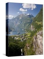 Cruise Ships, Geirangerfjord, Western Fjords, Norway-Peter Adams-Stretched Canvas