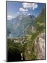 Cruise Ships, Geirangerfjord, Western Fjords, Norway-Peter Adams-Mounted Photographic Print