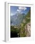 Cruise Ships, Geirangerfjord, Western Fjords, Norway-Peter Adams-Framed Photographic Print