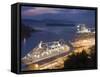 Cruise Ships in Port, Dubrovnik, Dalmatia, Croatia, Adriatic, Europe-Martin Child-Framed Stretched Canvas