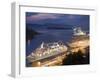 Cruise Ships in Port, Dubrovnik, Dalmatia, Croatia, Adriatic, Europe-Martin Child-Framed Photographic Print