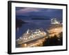 Cruise Ships in Port, Dubrovnik, Dalmatia, Croatia, Adriatic, Europe-Martin Child-Framed Photographic Print