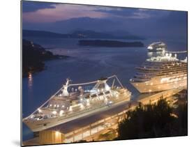 Cruise Ships in Port, Dubrovnik, Dalmatia, Croatia, Adriatic, Europe-Martin Child-Mounted Photographic Print