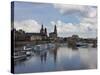 Cruise Ships on the River Elbe, Dresden, Saxony, Germany, Europe-Michael Runkel-Stretched Canvas