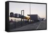 Cruise Terminal Cruise Center Altona, Evening Mood, Harbour, Hanseatic City of Hamburg, Germany-Axel Schmies-Framed Stretched Canvas