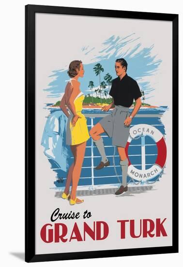 Cruise to Grand Turk Vintage Poster-Lantern Press-Framed Art Print