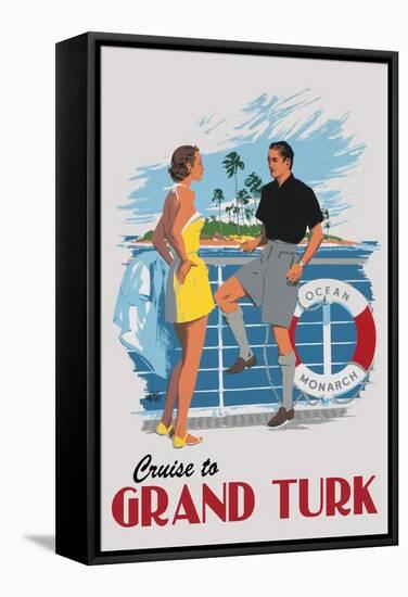 Cruise to Grand Turk Vintage Poster-Lantern Press-Framed Stretched Canvas