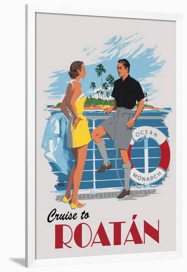 Cruise to Roatan Vintage Poster-Lantern Press-Framed Art Print