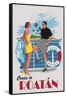 Cruise to Roatan Vintage Poster-Lantern Press-Framed Stretched Canvas