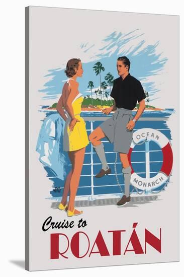 Cruise to Roatan Vintage Poster-Lantern Press-Stretched Canvas