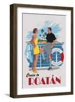 Cruise to Roatan Vintage Poster-Lantern Press-Framed Art Print