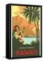 Cruise to Tropical Hawaii, Woman Playing Guitar-null-Framed Stretched Canvas