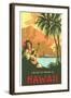 Cruise to Tropical Hawaii, Woman Playing Guitar-null-Framed Art Print