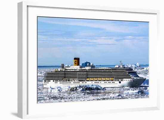 Cruiseship Costa Deliciosa, Disko Bay, Greenland-Françoise Gaujour-Framed Photographic Print