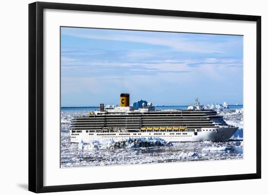 Cruiseship Costa Deliciosa, Disko Bay, Greenland-Françoise Gaujour-Framed Photographic Print