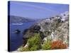 Cruiseship Passing the Island, Santorini, Cyclades Islands, Greece, Europe-Gavin Hellier-Stretched Canvas